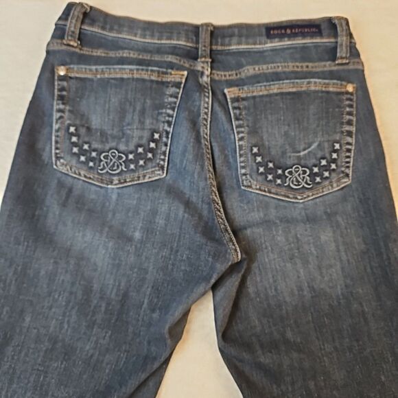 Rock & Republic Womens Berlin Size 12L Jeans Embossed Pocket Stars Logo … - Picture 13 of 14